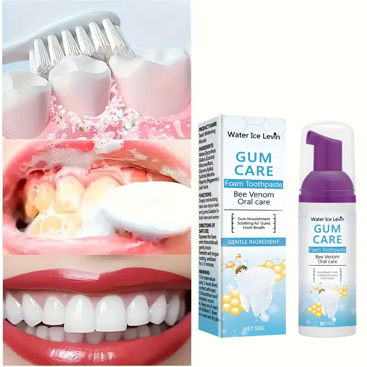 Teeth Whitening Xylitol Gum - Dentifricio in schiuma per la cura