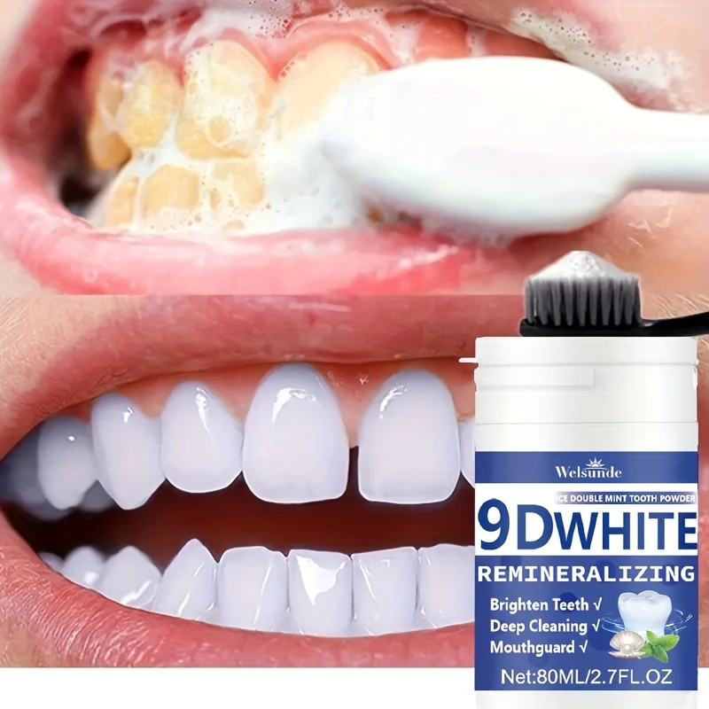 Teeth Whitening Powder - Polvere Dentifricia Remineralizzante 9D con Idrossiapatite,