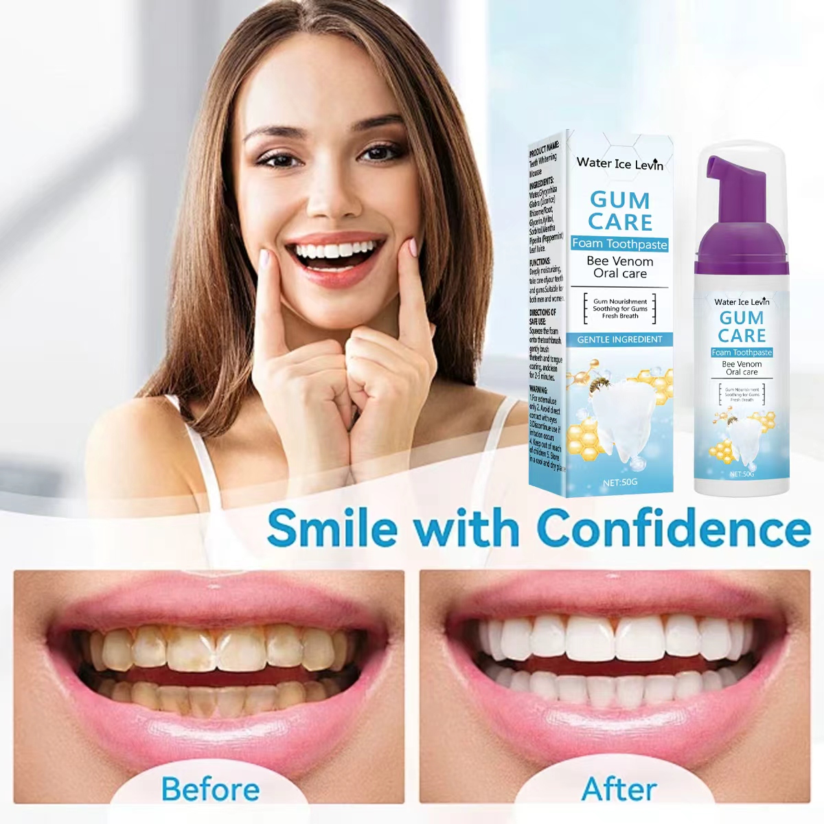 Dentifricio in schiuma per la  - Teeth Whitening Xylitol Gum recensione e prezzo
